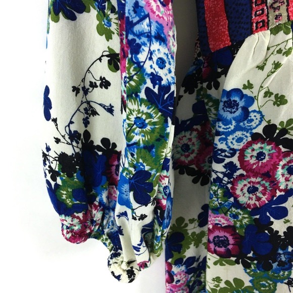 Umgee Womens Top Small Floral Tunic Babydoll Blouse Rayon Buttons Flowy Boho - Picture 8 of 14